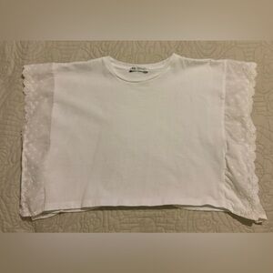 Zara Lace Cropped Tee